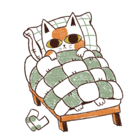 Image 2 of kitty in a bed sticker