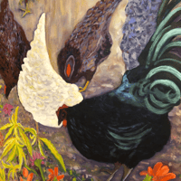 Image 2 of Bouquet Buffet for Heritage Chickens | original artwork