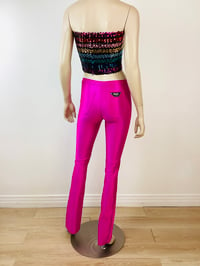 Image 2 of Vintage 1970s Hot Pink Spandex Bojeangles Disco Pants