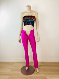 Image 4 of Vintage 1970s Hot Pink Spandex Bojeangles Disco Pants