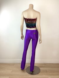 Image 2 of Vintage 1970s Electric Purple Spandex Bojeangles Disco Pants
