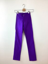 Image 5 of Vintage 1970s Electric Purple Spandex Bojeangles Disco Pants