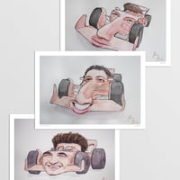 Image 1 of Three F1 Car signed prints