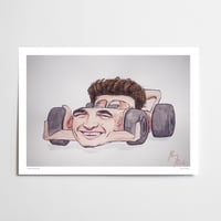 Lando Norris F1 car signed print