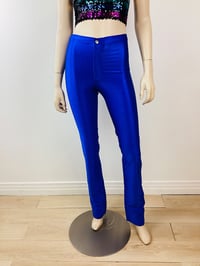 Image 3 of Vintage 1970s Electric Blue Spandex Bojeangles Disco Pants