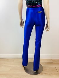 Image 4 of Vintage 1970s Electric Blue Spandex Bojeangles Disco Pants