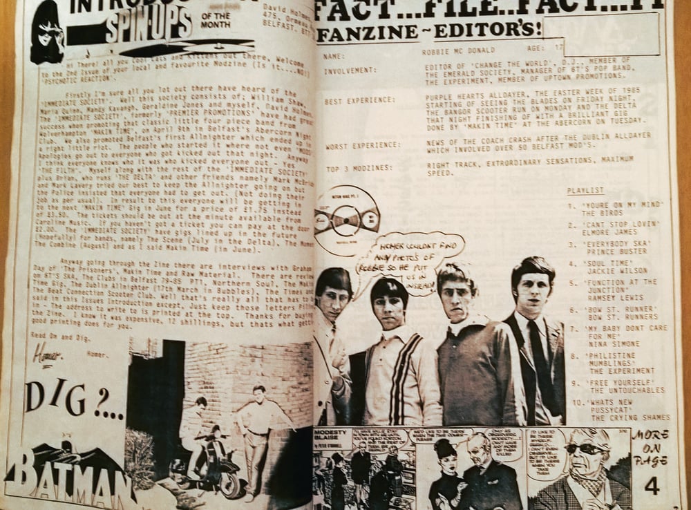 PSYCHOTIC REACTION ISSUE 2, 1980'S  MODZINE FROM BELFAST