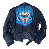 Image 1 of Motorhead rock n roll painted leather 