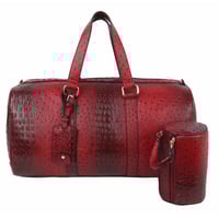 Image 1 of Red Ostrich Weekender Duffel Bag