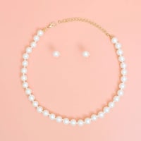 Image 2 of Necklace Cream Glass 10mm Pearls for Women