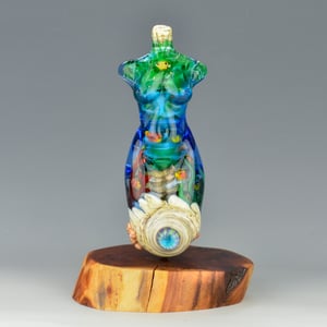 Image of XXXXL. Statuesque Coral Reef Goddess - Flamework Glass Sculpture