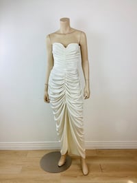 Image 1 of Vintage 1980s Strapless Ruched Dress