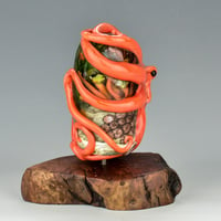 Image 3 of XXXL. Coral Red Kraken and it's Coral Reef Garden - Flamework Glass Sculpture