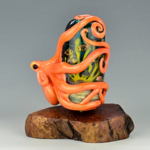 Image of XXXL. Coral Kraken and it's Tropical Coral Reef Garden - Flamework Glass Sculpture