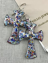 Image 3 of Enamel Cross earrings 