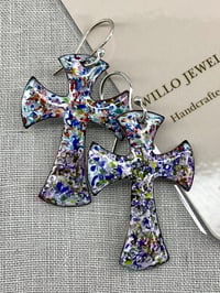 Image 2 of Enamel Cross earrings 