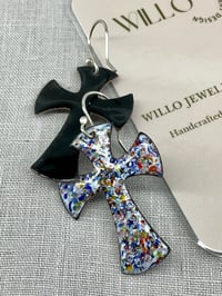 Image 4 of Enamel Cross earrings 