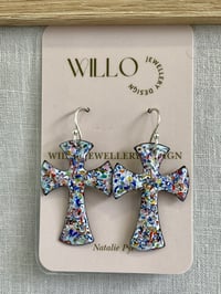Image 5 of Enamel Cross earrings 
