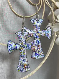 Image 1 of Enamel Cross earrings 