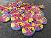 Image 1 of Pansexual Pride - Fireball the Mountain Boy - G1 My Little Pony 32mm badge