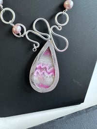 Image 2 of Pink agate necklace 