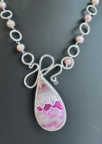 Image 1 of Pink agate necklace 