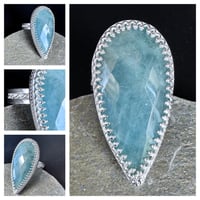 Image 1 of Aquamarine sterling silver ring 