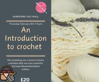 Image 1 of An introduction to crochet workshop at Sandford village hall Thursday February 8th 7-9 pm