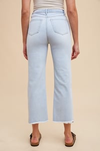 Image 4 of STRETCH HIGH RISE CROPPED SLIM STRAIGHT DENIM - PREORDER 