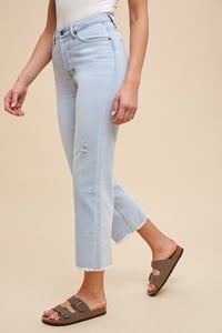 Image 2 of STRETCH HIGH RISE CROPPED SLIM STRAIGHT DENIM - PREORDER 
