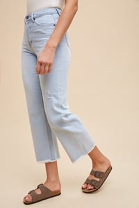 Image 3 of STRETCH HIGH RISE CROPPED SLIM STRAIGHT DENIM - PREORDER 