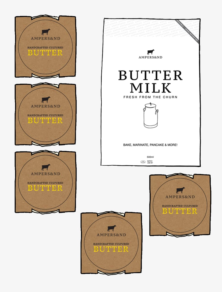Image of Butter and Buttermilk Pack (5 X 200g + 1 X 500ml) *UK MAINLAND DELIVERY*