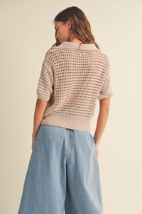 Image 4 of CROCHET KNITTED COLLARED TOP - PREORDER