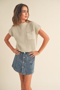 Image 1 of HALF HIGH NECK SWEATER KNIT TOP