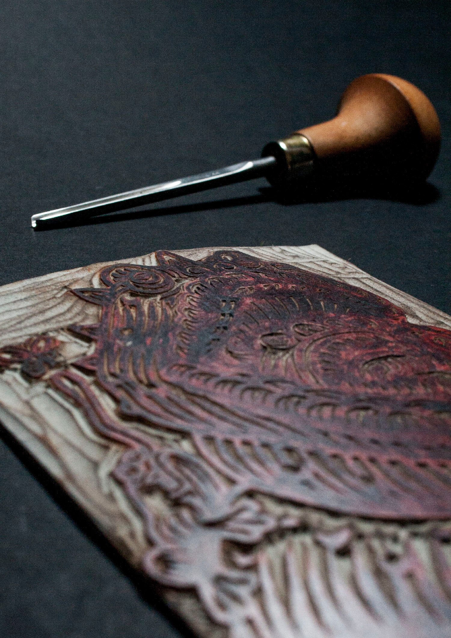 Lumpy Toad Linocut print and Model | TheStillTowerPrintShop