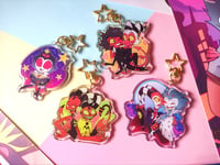 Image 1 of PREORDERS Stolas, Blitz, Fizz, Millie and Moxxie Acrylic Gloss Epoxy Keychains