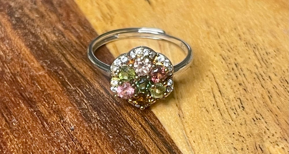 Image of Mixed tourmaline ring 