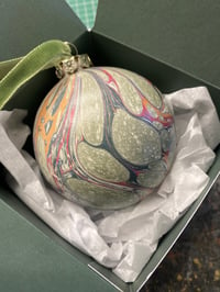 Image 3 of Large Luxury Hand Marbled Bauble // 1 available 