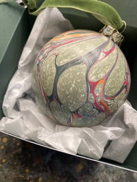 Image 2 of Large Luxury Hand Marbled Bauble // 1 available 