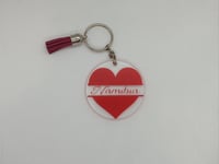 Personalized Heart Acrylic Keychain