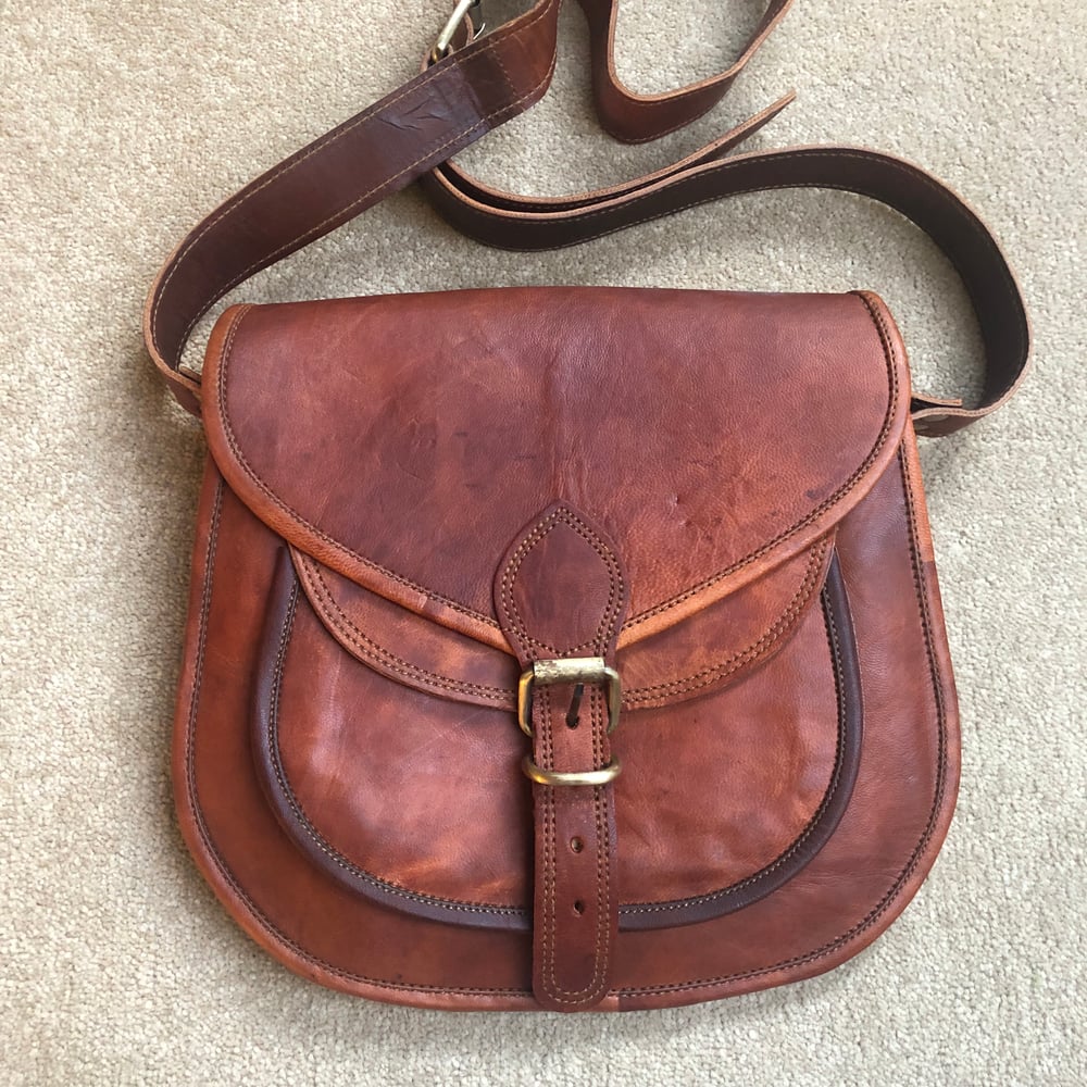 Image of Handmade Leather Saddle Bag - Medium (Reduced B)