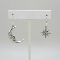SILVER MOON & STAR EARRINGS