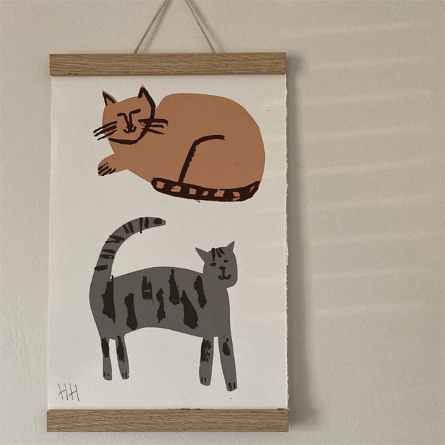 meow, meow, screen print