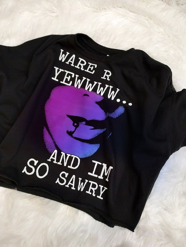 WARE R YEWWWW CROPPED FLEECE 