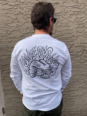 Image of Love Cycles Heart Eyes White Long Sleeve 