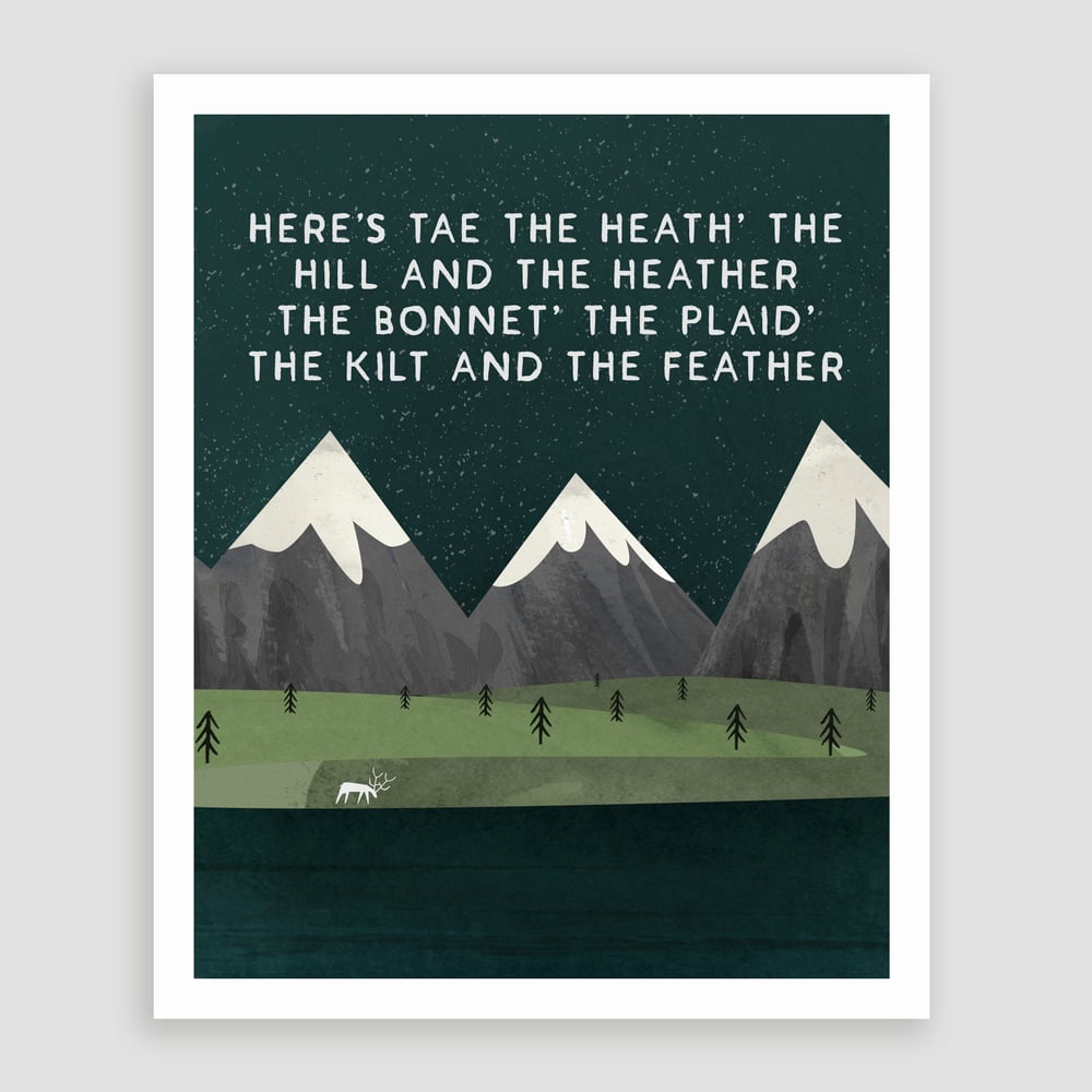 Image of 'Heath, the hill, the heather' Print