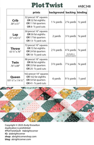 Plot Twist quilt pattern - PDF Version | A Bright Corner