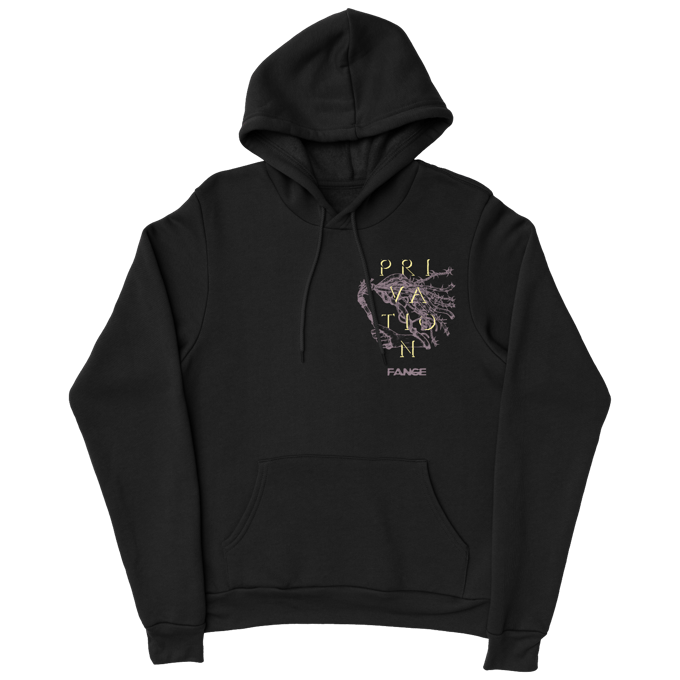 Image of "Privation" Black Hooded Sweatshirt