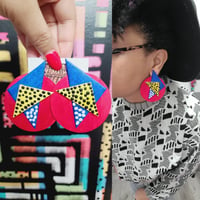 Image 5 of Geometric Colorblock Earrings