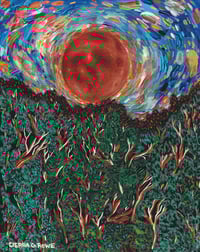 'Held By the Moon's Gaze' - Abstract Expressionist Acrylic on Canvas Panel, 8x10 Framed